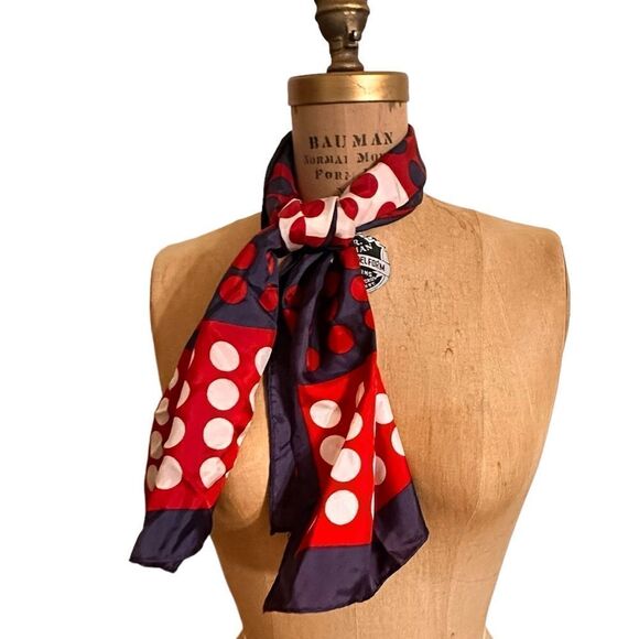 Vintage Durlacher Red, White and Blue Rectangular Neck Scarf - Picture 2 of 6